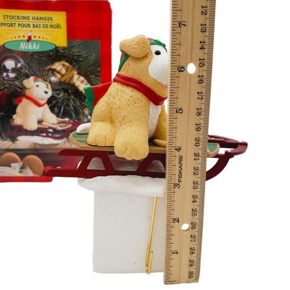 VTG Hallmark‎ Nikki the Dog Stocking Hanger Christmas Puppy Ornament 1996 Lab - Picture 5 of 5